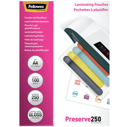 Fellowes Laminierhülle 5401802 - 100 Stück für professionelles Laminieren