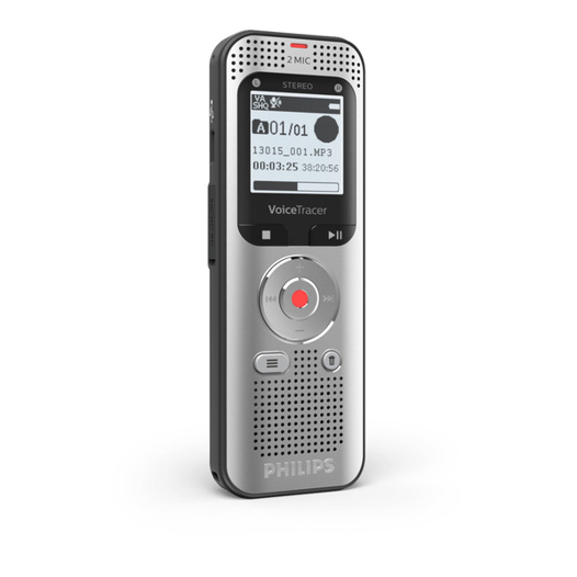 Philips Voice Tracer DVT2050/00 - Silbernes Diktiergerät mit Flash-Karte